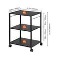 BENTISM Printer Cart 3Tier Rolling Printer Stand with Hooks, Lockable