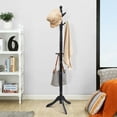 thumbnail image 3 of Gymax Wooden Coat Rack Hanger Hall Tree Entryway w/ 9 Hooks 2 Heights Black, 3 of 5