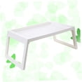 thumbnail image 3 of OUNONA Folding Design Computer Desk PP Material White Serving Tray for Home Use 1Pcs Back to School, 3 of 7