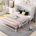 thumbnail image 3 of MODERNLUXE Wood Queen Size Murphy Bed, Storage Wall Bed with Drawers and Shelves, Built in Charging Station and Desk, Convertible into A Cabinet, 3 of 19