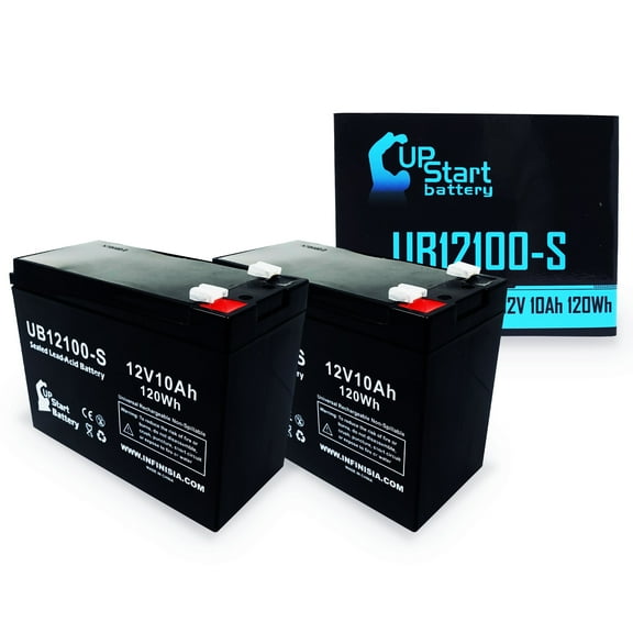 2x Pack - Enduring CB10-12 Battery Replacement - UB12100-S Universal Sealed Lead Acid Battery (12V 10Ah, 10000mAh, F2 Terminal, AGM, SLA)