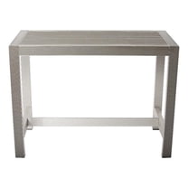 Pemberly Row 43x59" Modern Aluminum Large Bar Table in Gray Finish