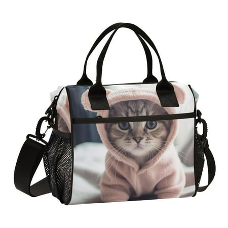 Cat Hoodie Bed Cooler Bag Lunch Bag Soft Cooler Cooling Tote Insulated Lunch Box for Adult Men Women