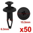 thumbnail image 3 of Unique Bargains 50Pcs 6.3mm Hole Dia Plastic Push Fasteners Rivets Fender Clips for Ford, 3 of 4
