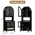 thumbnail image 5 of LAZZO 75" Tall Arched Pantry Cabinet with Accessible Storage & Innovative Drawer, Anti-Tipping Cupboard for Kitchen & Dining Room, Black, 5 of 7