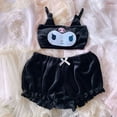 thumbnail image 4 of Sanrio-Pijama de franela de dibujos animados Kawaii, ropa interior, sujetador, pequeño Diablo, ropa Sexy para el hogar, otoño e invierno, Mymelody Kuromi, canela, 4 of 6