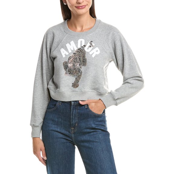Cinq à Sept womens Jennifer Cropped Pullover, XXS, Grey