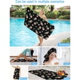 thumbnail image 6 of Beach Towels Quick Dry Absorbent Towels Floral Leaves on Black Background Sand Free Beach Towel for Pool Swimming Travel Vacation, Retro Pink Flowers Swim Towels, 6 of 7