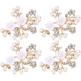 thumbnail image 1 of ZOUSSIQI 4Pcs Rhinestone Buckle, Hollow Crystal Flower Shape Buckle, Color Crystal Buckle for Wedding Party Prom Women Shoe Clips Buckles Decorations Accessories (5.2 * 4.2cm Pearl Flower CA919-18313, 1 of 9