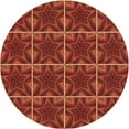 thumbnail image 1 of Ahgly Company Indoor Round Patterned Grapefruit Red Area Rugs, 4' Round, 1 of 6