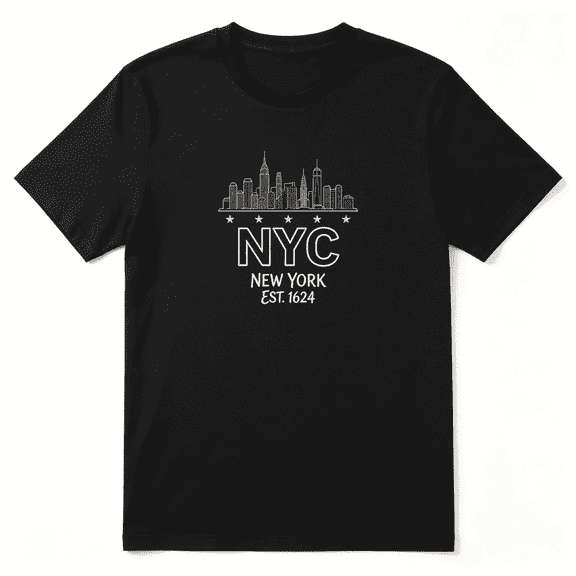 NYC New York City Urban State Retro Graphic Tee for Men and Women, Road Trip Family Gift Cotton Short Sleeves T-Shirt