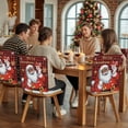 thumbnail image 5 of Black Santa Claus Merry Christmas Chair Covers Set of 1 Xmas Snowflake Red Plaid Chair Back Covers Stretch Removable Washable Slipcovers Protector for Dining Room Kitchen Party Decor, 5 of 5