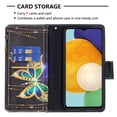 thumbnail image 3 of Feishell Galaxy A54 5G Case Zipper Purse Embossed Pattern Premium Leather Wallet Cover Flip Stand Card Slots Holder Magnetic with Wrist Strap Case for Samsung Galaxy A54 5G, Big Butterfly, 3 of 8