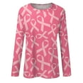 thumbnail image 5 of Lroveb Breast Cancer Awareness Shirts for Women T Reast Support Shirt Pink Ribbon Graphic Tees Watermelon Red, 5 of 5