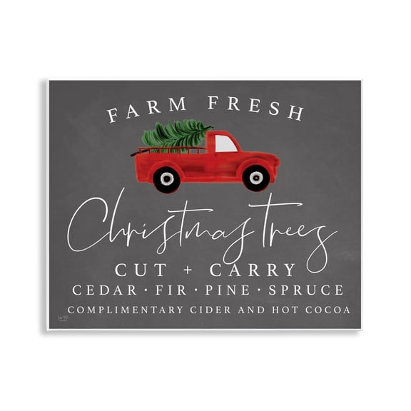 Stupell Industries Farm Fresh Trees over Grey Wall Plaque Art, design by Lux   Me Designs, 11 x 14