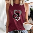 thumbnail image 2 of Timegard Camisoles pour Femmes Col Rond Imprimé Cœur Sans Manches Confortables Décontractées Amples Chemises Hauts Blouse, 2 of 5