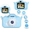 Children Camera,Children Dual Camera+32G Card,1080P HD Video Digital Camera for Toddler Kids Selfie Camera with Anti-Drop Silicone Case for 4-12 Years Old Boys Girls GANZTON-Blue