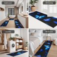 thumbnail image 5 of Black Blue Butterfly Pattern Kitchen Rugs Sets Of 3,Kitchen Runner Rugs Non Skid Washable,Decorative Kitchen Floor Mats for Kitchen,Sink,Laundry,17"x30"+ 17"x47" + 17"x59", 5 of 6