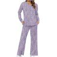thumbnail image 1 of Pantalons pour Femmes, Hauts à Manches Longues pour Femmes, Mode Féminine Impression Non Positionnée Col Rond Ensemble Pantalon Fendu sur le Côté, Hauts à Manches Longues pour Femmes, Hauts à Manches Longues pour Femmes, 1 of 2