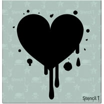 Stencil1 Heart Dripping Stencil Art Craft - 5.75" x 6"