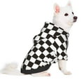 thumbnail image 3 of Bingfone Black And White Checkerboard Dog Clothes Hoodie, Pet Winter Coat,Puppy Sweatshirts For Small Dogs Boy Girl,Suitable For All Breeds-Large, 3 of 9