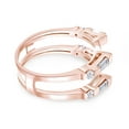 thumbnail image 6 of Baguette & Round White Cubic Zirconia Enhancer Guard Ring 10k Rose Gold Ring Size - 4.5, 6 of 8