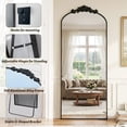 thumbnail image 4 of Cuteday 71"x28" Arched Full Length Mirror Metal Vintage Mirror Baroque Style,Black, 4 of 7