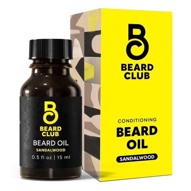 Beard Club Aceite de barba de sándalo premium para hombres - Aceites naturales de ricino y semillas de girasol - Acondicionador para barba y bigote - Hidrata, suaviza y calma la piel seca - Fortalece
