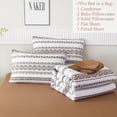 thumbnail image 6 of PERFEMET Boho Queen Size Comforter Set,7 Pieces Bed in a Bag Brown Striped Triangular Pattern Bohemian Bedding Set,Ultra Soft Bed Set for All Season, 6 of 7
