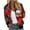 Plaid Sweatshirts-Red, variant on Gamivast Zip up Sweatshirts for Women Loose Fitted Cuffed Long Sleeve Pockets Casual Jackets Lightweight Round Neck Womens Clothes Trendy