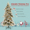 thumbnail image 5 of Costway 7 FT Flocked Christmas Tree Hinged Xmas Decoration with 420 LED Lights & 1057 Tips, 5 of 10