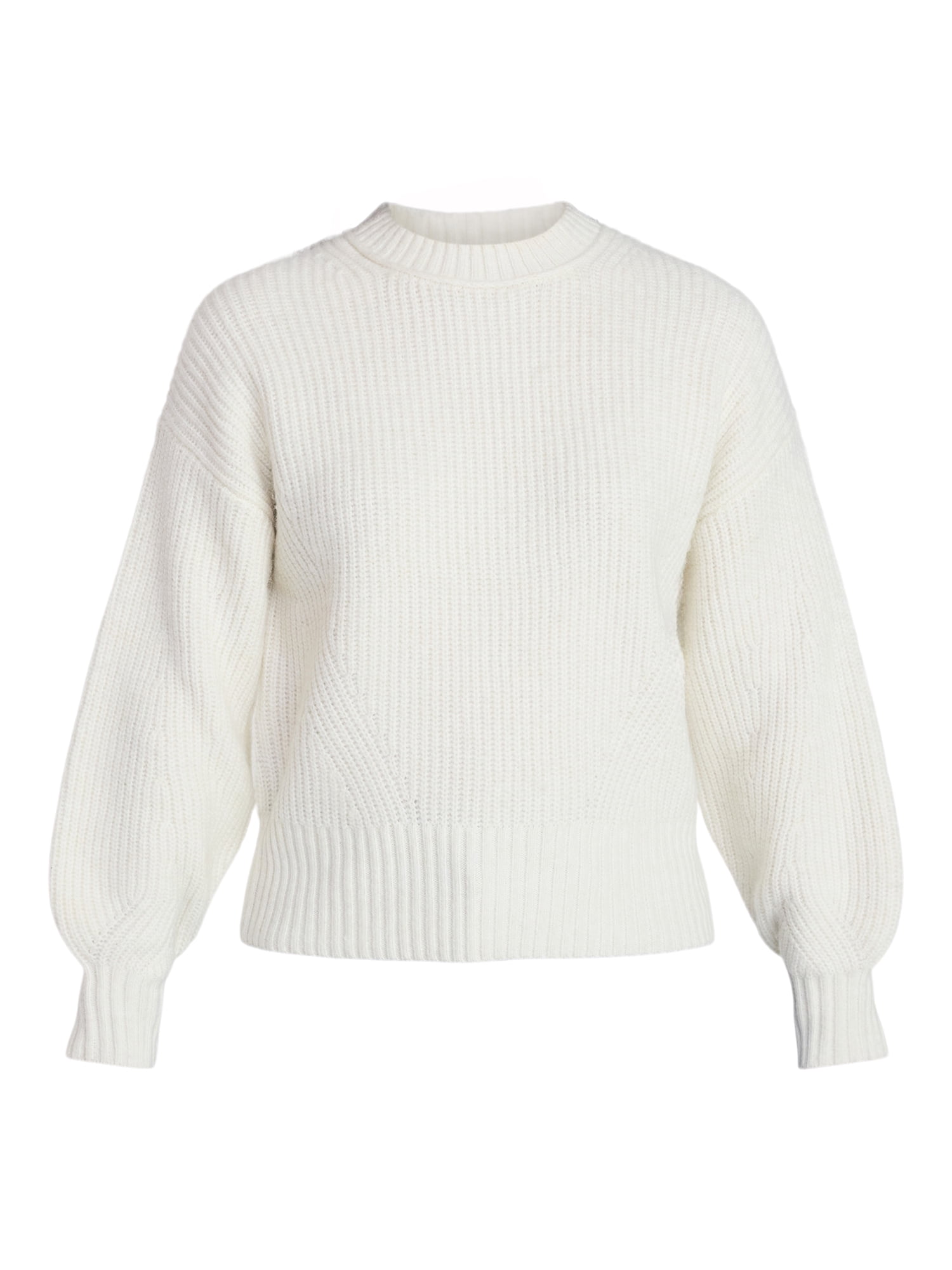 Time and Tru Women's Shaker Stitch Mock Neck Sweater, Midweight, Sizes XS-XXXL