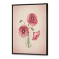 thumbnail image 3 of Designart 'Poppy Retro Flowers' Vintage Framed Canvas Wall Art Print, 3 of 5