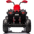 thumbnail image 6 of 24V Kids Ride-on Electric ATV with 2 Seater,4-Wheeler Quad Car Toy w/ 2* 200W Motor 9AH Battery Powered,4.9Mph Max Speed,LED Lights Spring Suspension for Boys & Girls,Red, 6 of 11