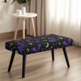 thumbnail image 4 of XYZCANDO Polyester Spandex Fabric Bench Slipcover for Bedroom Dining Room, Stretch Pet Hair Resistant Dining Room Bench Covers, Halloween Bat Moon Print, 4 of 9
