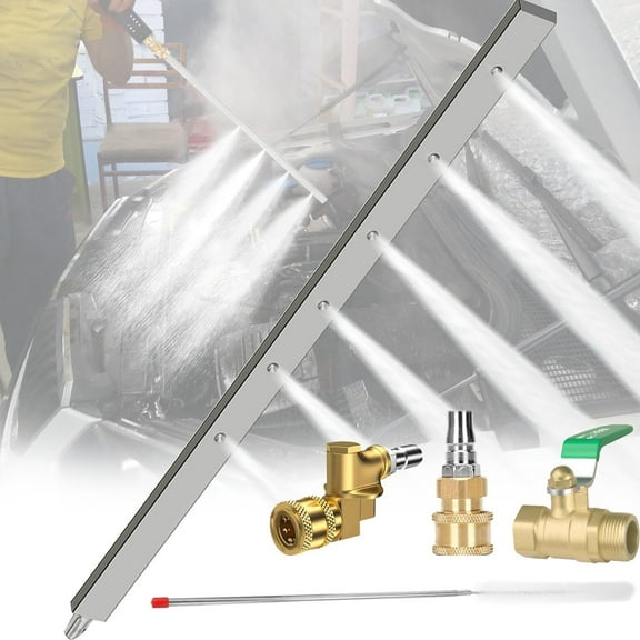 39'' Radiator Cleaning Wand with Coupler and Valve Switch, 4500 PSI Radiator Flush and Cleaner Tool with Cleaning Brush, Home Car Truck Stainless Steel Power Washer Wand