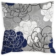 thumbnail image 5 of Blue Pillow Covers 18x18 Set of 4 Grey Decorative Throw Pillow Cover for Couch Modern Daisy Pillows Case for Living Room Cushion Bed Outdoor Navy Blue and Gray Home Decor, 5 of 6