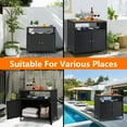 thumbnail image 3 of GloryStar Armoire de Rangement en Rotin pour Patio, Table de Bar d'Extérieur avec Conception Imperméable, Tablette Ouverte et Buffet en Osier à 2 Portes, 3 of 7