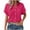 Hot Pink, variant on GERsome Womens Button Down Shirts Short Sleeve Collared V Neck T-Shirts Summer Casual Loose Fit Tunics Tops Solid Color Work Business Blouses, Sizes S-2XL