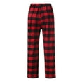 thumbnail image 5 of Caqnni Mens Heavyweight Red Plaid Flannel Pajama Pants 100% Cotton Sleepwear with Drawstring Pockets Fall Wintet Pajamas Pants (A16-Black,L), 5 of 7