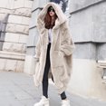 thumbnail image 6 of snowsong Womens Winter Coats,Faux Fur Coat,Women Winter Coat Fashion Plus Size Coat Luxury Long Jacket Coat Ladies Warm Hooded Upgrade Coat Outwear ,Trench Coat Women,Fleece Jacket Women,Beige,S, 6 of 9