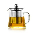 thumbnail image 4 of Amdohai Wholesale household high borosilicate glass stainless steel leaking teapot bubble teapot square glass with filter flower teapot 550ml single cup without drain, 4 of 4