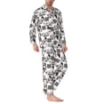 thumbnail image 2 of Wukai Beach Men's Long-Sleeve Pajama Set - Comfortable Sleepwear with Button-Down Shirt and Pants-XX-Large, 2 of 6