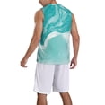thumbnail image 2 of Pofeuu Teal Turquoise 1 Print Basketball Jersey, Shirts for Men Youth Basketball Jersey Crew Neck-XX-Large, 2 of 6
