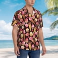 thumbnail image 5 of Balery Ice Cream Cake Print Men's Hawaiian Shirts Short Sleeve Beach Shirt Relaxed Fit Vacation Button Down Shirts-Medium, 5 of 9