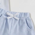 thumbnail image 6 of Splozh Baby Boy Clothes Summer Toddler Short Sleeves Embroidered Shirt Tops Gingham Shorts Set Summer Outfits Sky Blue,3-4 Years, 6 of 6