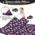 thumbnail image 3 of Unicorn and Rainbow Purple Pattern Teens Toddler Nap Mat with Pillow, Sleeping Mat Bag for Preschool Daycare 50"x20", 3 of 6