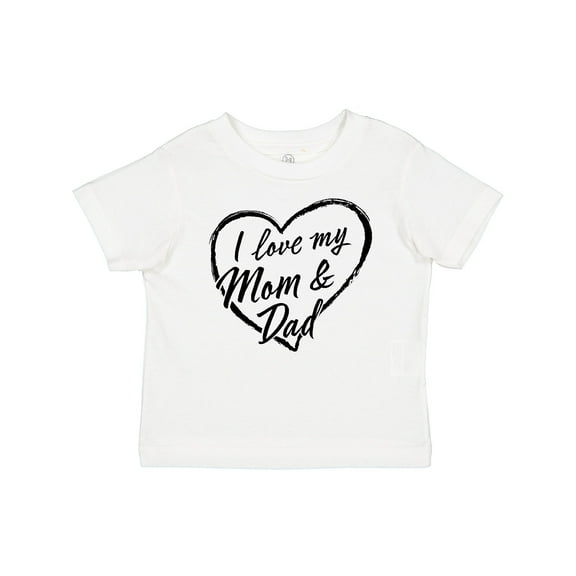 Inktastic I Love My Mom and Dad in Black Chalk Heart Boys or Girls Baby T-Shirt