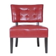 thumbnail image 3 of Roundhill Furniture Blended Leather Tufted Accent Chair with Oversized Seating, Red, 3 of 10