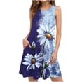 thumbnail image 1 of SMihono Robe d'Été pour Femmes Grande Taille Robes d'Été pour Femmes Plage Florale T-Shirt Robe Décontractée Poches Boho Robe Débardeur, 1 of 5